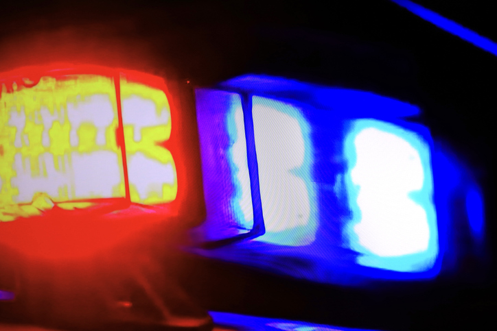 Flashing police lights