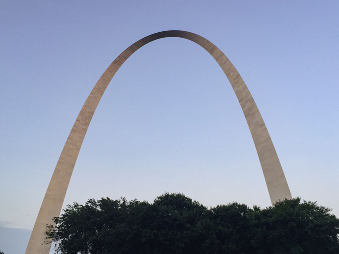 Gateway Arch against a clear sky